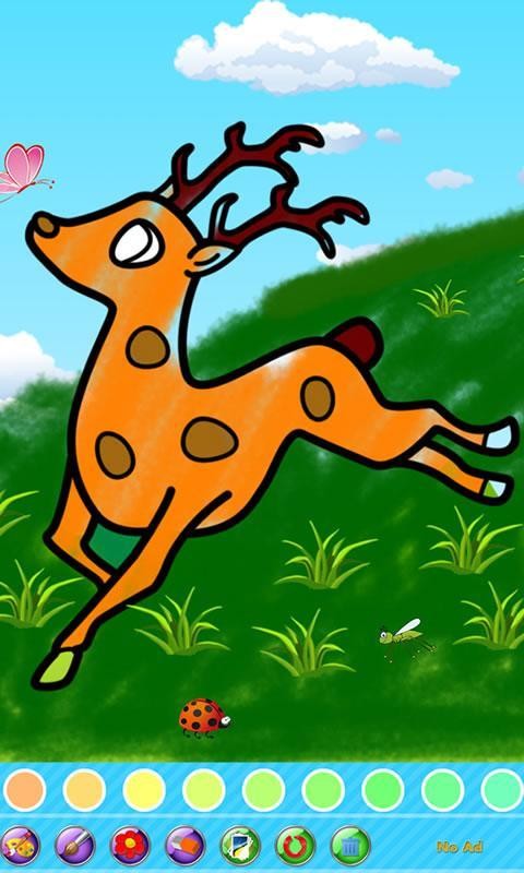 儿童画画填色涂鸦动物
