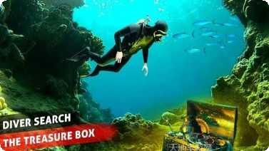 潜水员海底寻宝