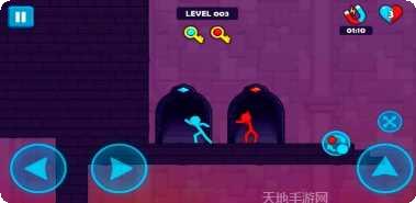 红与蓝火柴人闯关游戏