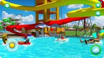 夏季运动水上乐园滑梯派对